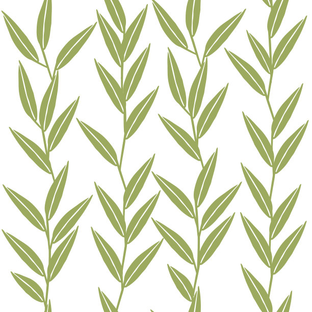 无缝图案绿叶剪影平上图片下载