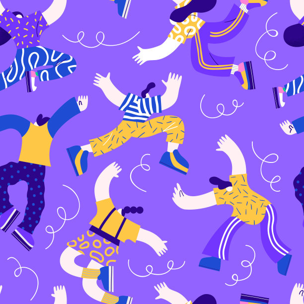 朋友群无缝图案卡通图片下载