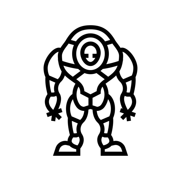 外星怪物线图标矢量插图图片下载