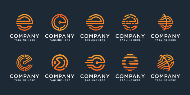 一套创意字母E标志设计模板。象征着企业的奢华、优雅、简约。图片下载