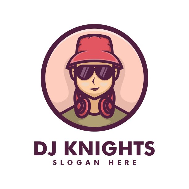 矢量插图磁盘骑师吉祥物卡通风格。图片下载