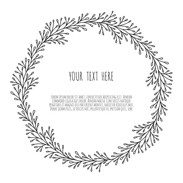 矢量花手绘logo模板优雅和最小的风格。用于徽章，标签，标志类型和品牌商业标识。图片下载