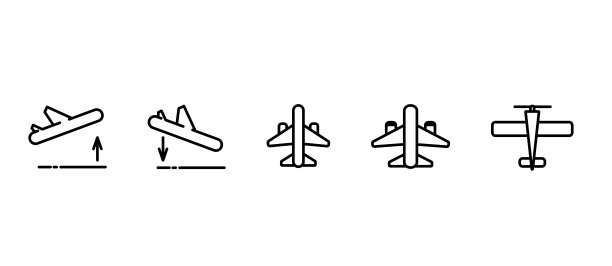 飞机矢量的集合。它包含了飞机的符号:一架上升和下降的飞机，一架有涡轮机的飞机，一架有螺旋桨的飞机。图片下载
