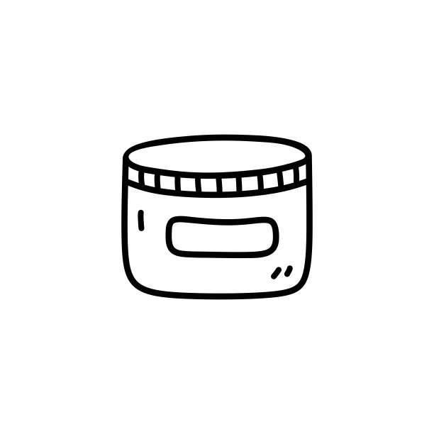 用于面部或身体的白色背景化妆品面霜。护肤、保湿、防护。矢量手绘插图在涂鸦风格。完美的卡片，装饰，标志，各种设计图片下载