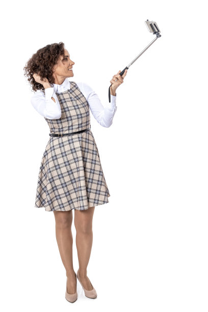 有吸引力的成熟的商业女性有乐趣的自拍图片下载