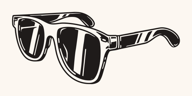 太阳镜配件复古单色素描图片下载