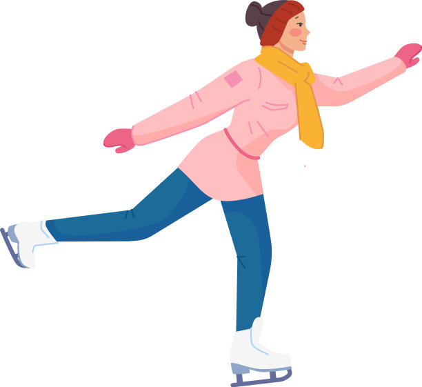 花样滑冰年轻女子冬季欢乐活动图片下载