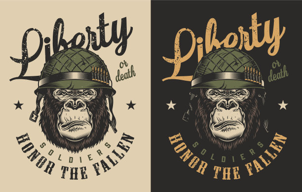 带有猩猩概念的t恤印花图片下载