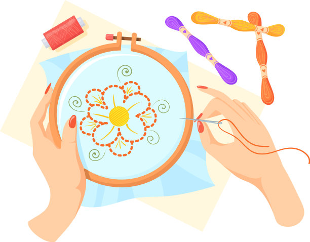 手工刺绣图标缝纫手女性图片下载