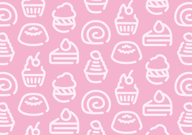 用于图形设计的糖果和蛋糕图案背景。规模水平。图片下载