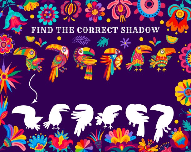 找到正确的影子孩子与墨西哥巨嘴鸟游戏图片下载