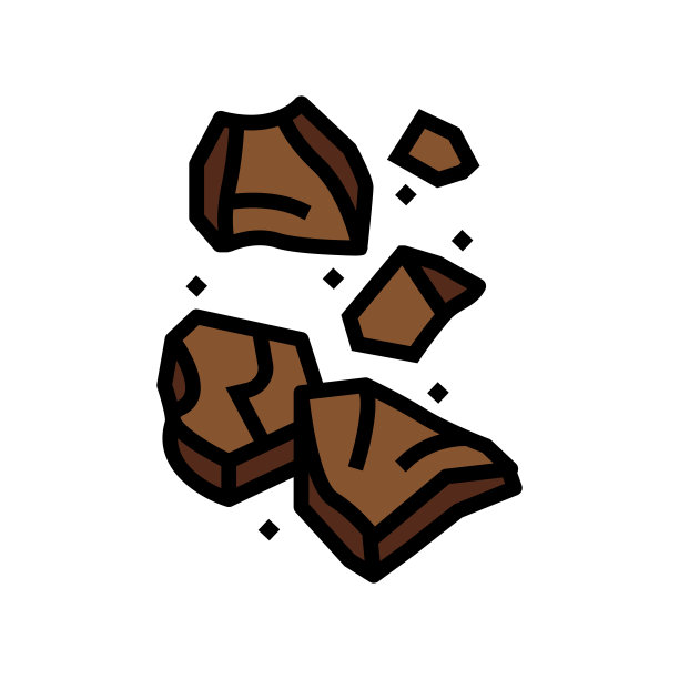 巧克力切片食物切彩色图标矢量插图图片下载