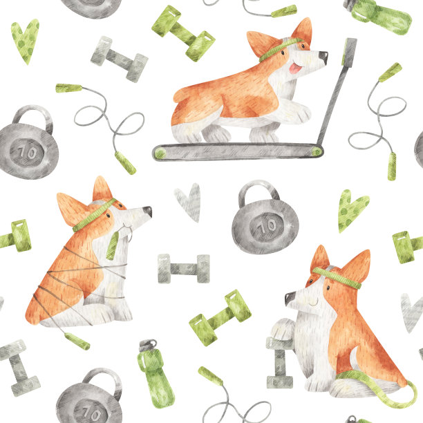 无缝模式与柯基运动员图片下载