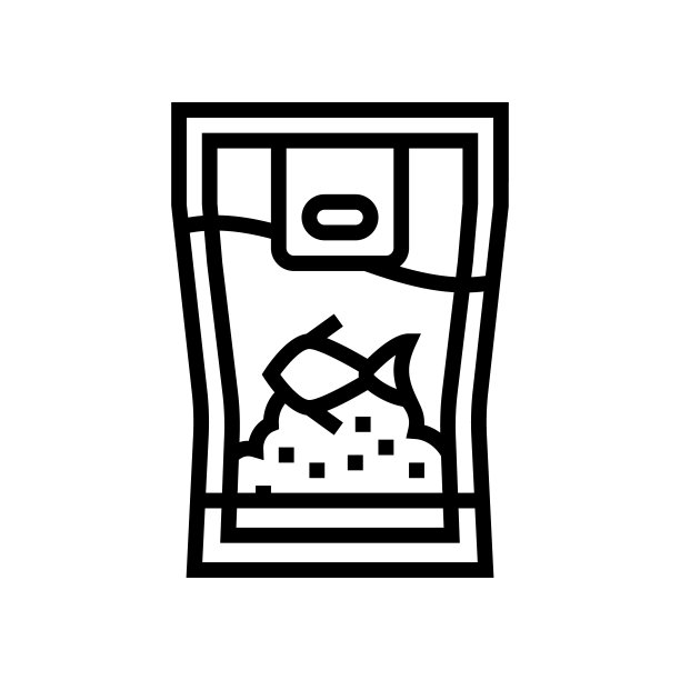 食物水族馆鱼线图标矢量插图图片下载