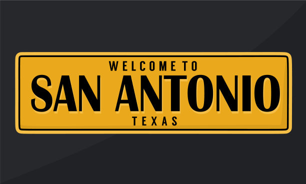 德克萨斯州的圣安东尼奥以黄色为背景图片下载