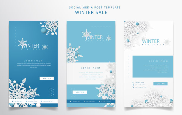 社交媒体帖子模板在蓝色和白色图片下载