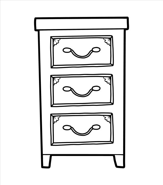 涂色书抽屉柜图片下载