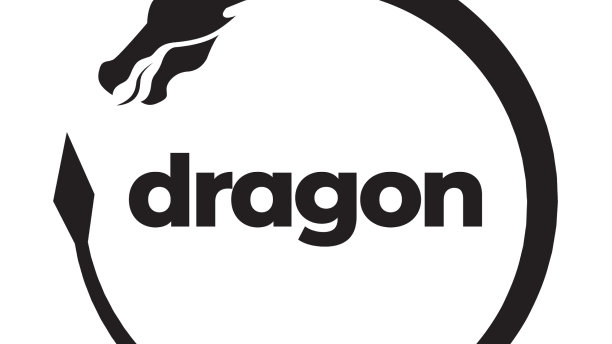 圆形几何巨龙极简标志设计图片下载