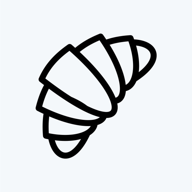 羊角面包图标，适用于面包店，线条图片下载