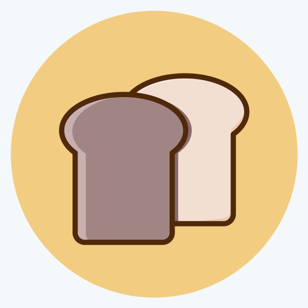 图标吐司面包适合烘焙符号平图片下载