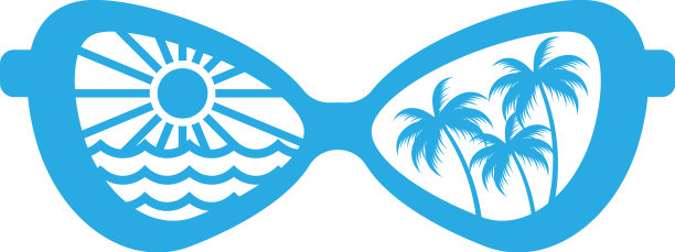 沙滩眼镜设计模板图片下载