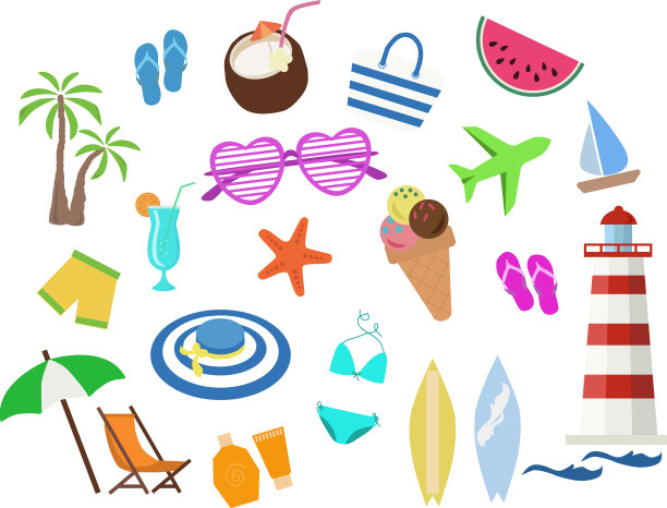 大亮集夏日元素图片下载