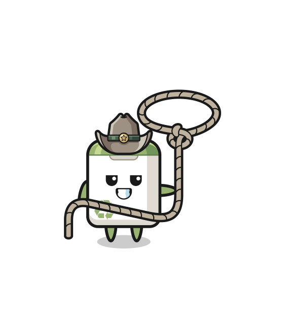 拿着套索的垃圾桶牛仔图片下载