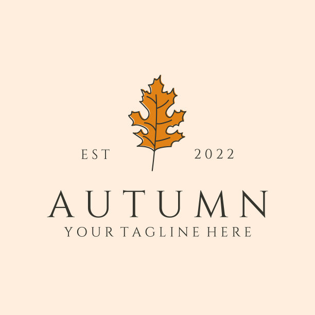 创意秋叶线艺术标志标志设计图片下载