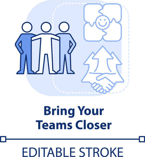 使团队更接近浅蓝色的概念图标图片下载