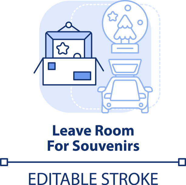 留下空间的纪念品浅蓝色的概念图标图片下载