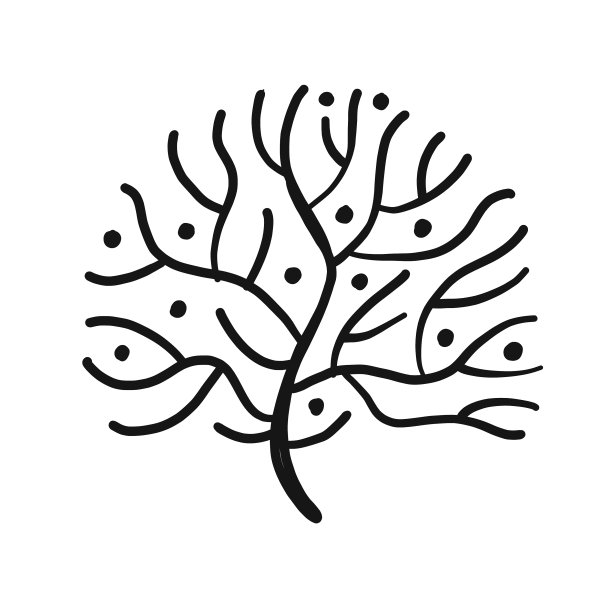 珊瑚礁艺术树设计元素孤立上图片下载