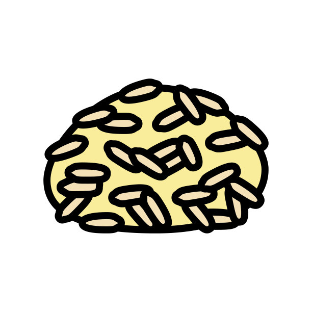 米饭颜色图标矢量插图图片下载