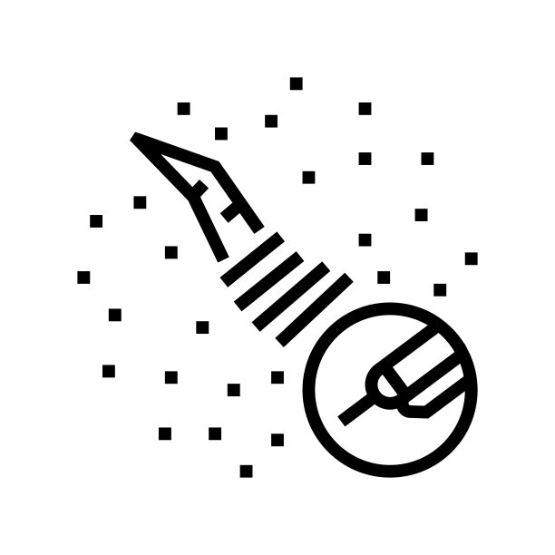 激光祛疤治疗线性图标矢量插图图片下载
