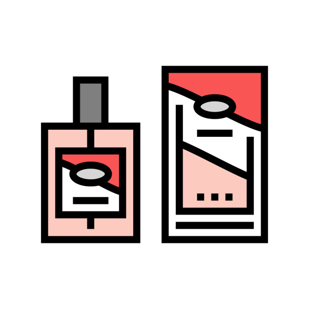 包装香氛瓶香水颜色图标矢量插图图片下载