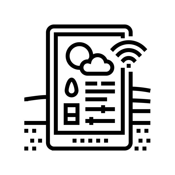 气候监测农业线图标矢量插图图片下载