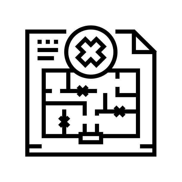 墙体拆除平面图室内设计线条图标矢量插图图片下载