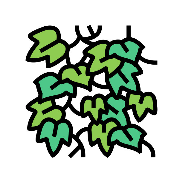 英国常春藤颜色图标矢量插图图片下载