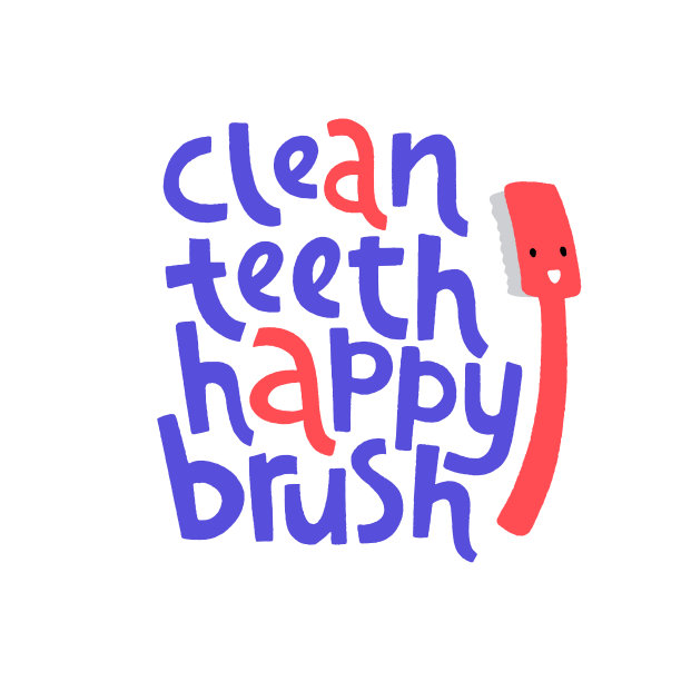 卡通插图手绘矢量字母和可爱的牙刷。图片下载