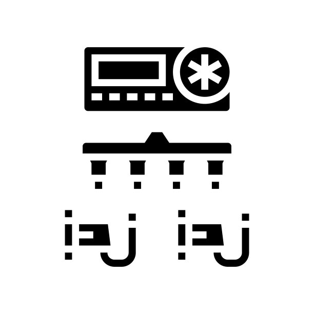 自动浇水系统字形图标矢量插图图片下载