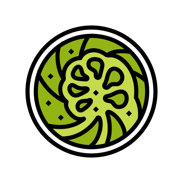 顶部碗芥末酱食物颜色图标矢量插图图片下载