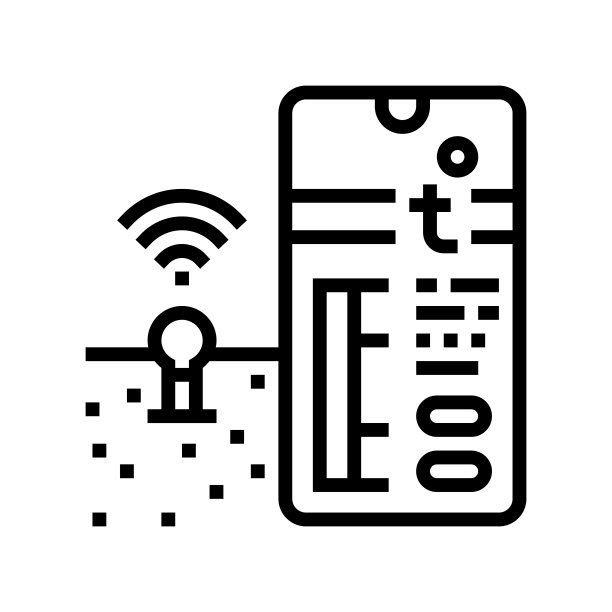 温度土壤控制智能农场线图标矢量插图图片下载
