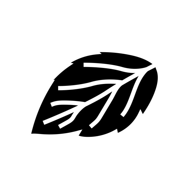 叶覆盆子绿色字形图标矢量插图图片下载