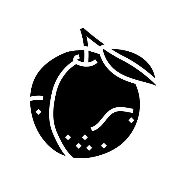 李子勃艮第叶字形图标矢量插图图片下载