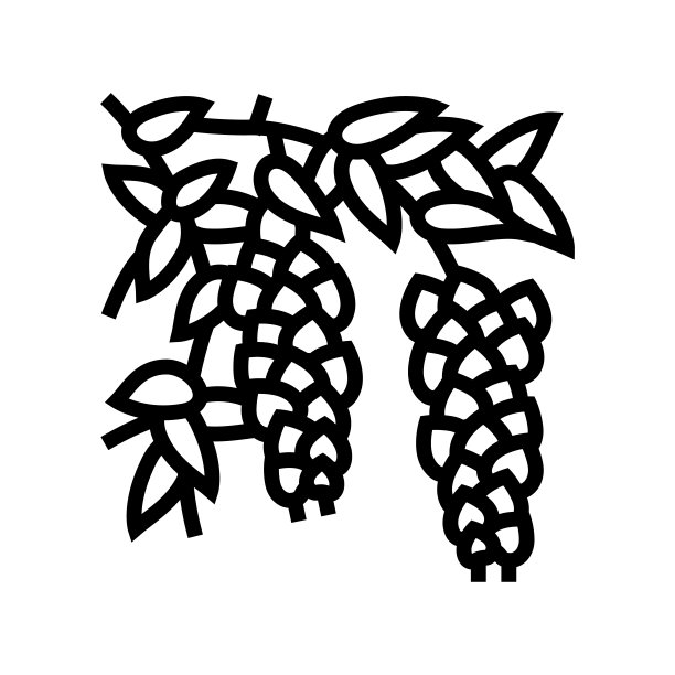 紫藤藤本线图标矢量插图图片下载