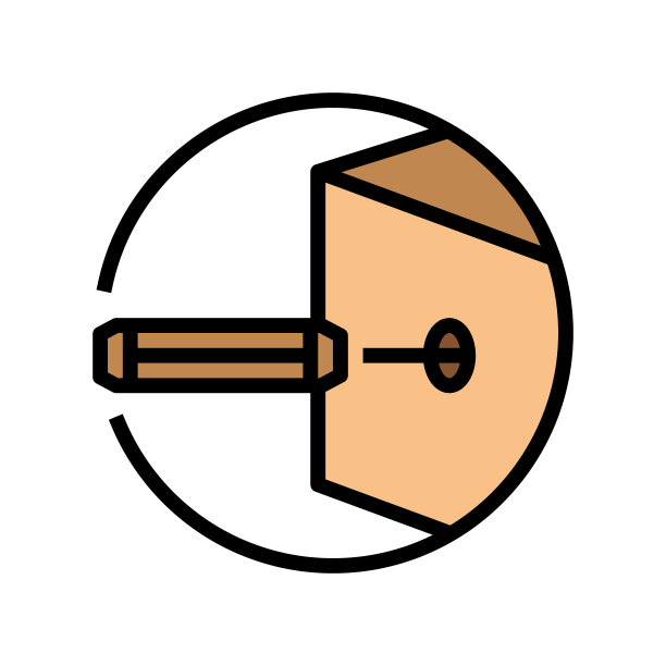 插入家具销子组装家具彩色图标矢量插图图片下载