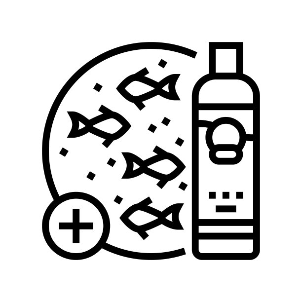 药物水族馆鱼线图标矢量插图图片下载