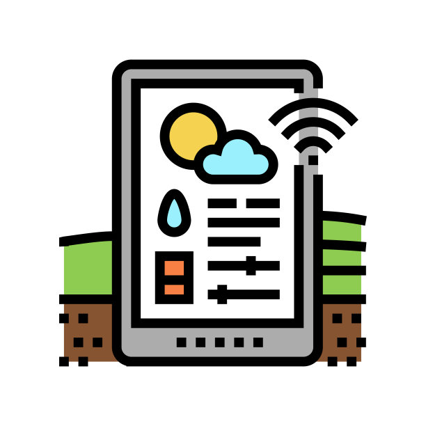 气候监测农业彩色图标矢量插图图片下载