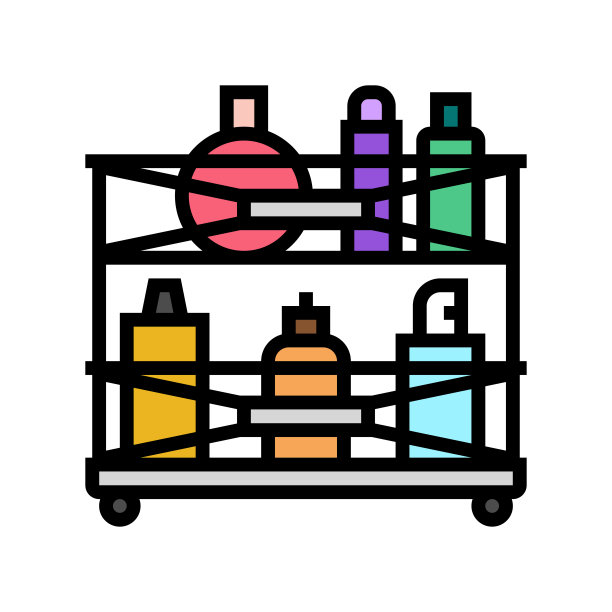 组织者香水化妆品的颜色图标矢量插图图片下载