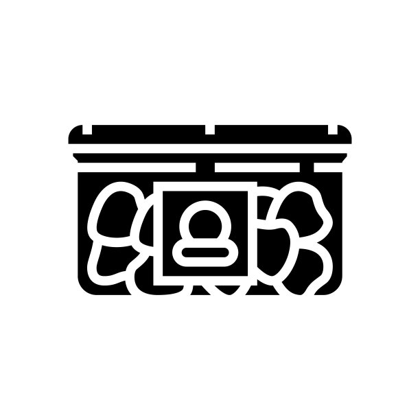 包装草莓字形图标矢量插图图片下载