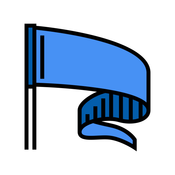 旗帜彩带旗帜设计颜色图标矢量插图图片下载